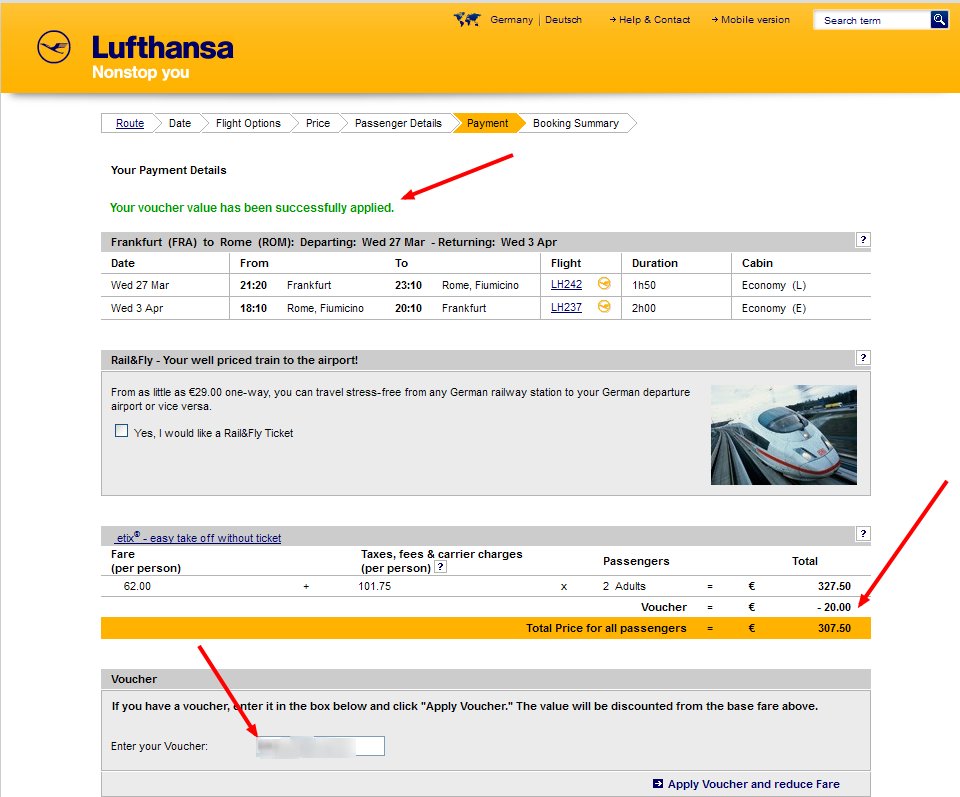 Lufthansa Coupon Codes, Promos & Sales Lufthansa Coupon Codes, Promos & Sales. Lufthansa coupon codes and sales, just follow this link to the website to browse their current offerings. And while you're there, sign up for emails to get alerts about discounts and more, right in your inbox. Deals like this don't come along everyday! Make sure 5/5(15).